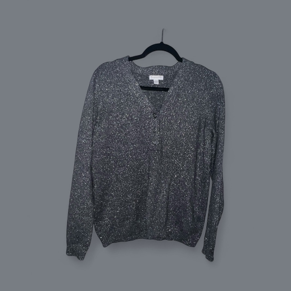 Charter Club|Black with silver speckle sweater